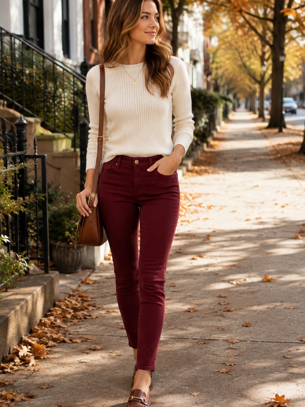 American Eagle Super Stretch Skinny Pants Burgundy Red Size 4 Long